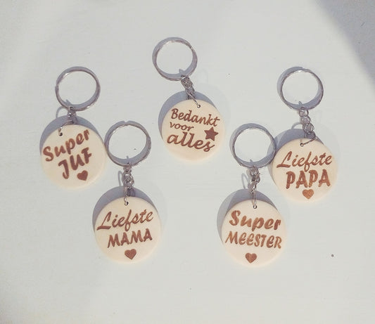 ronde sleutelhanger - bedankt voor alles