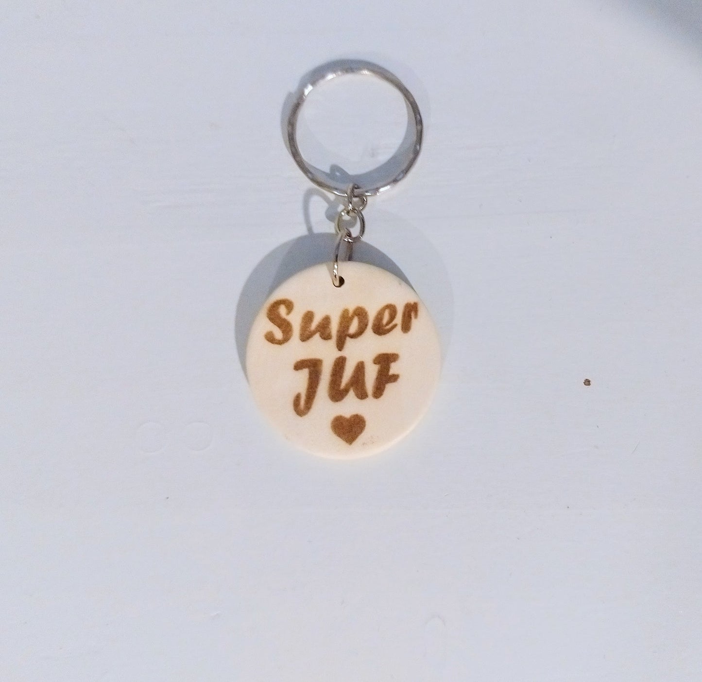 ronde sleutelhanger - superjuf