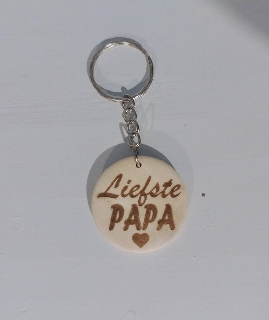 ronde sleutelhanger - Liefste mama /Liefste papa