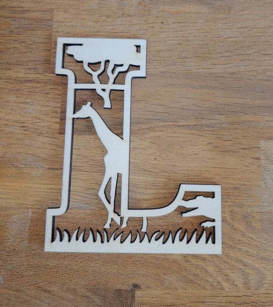 Houten letter thema Safari/jungle