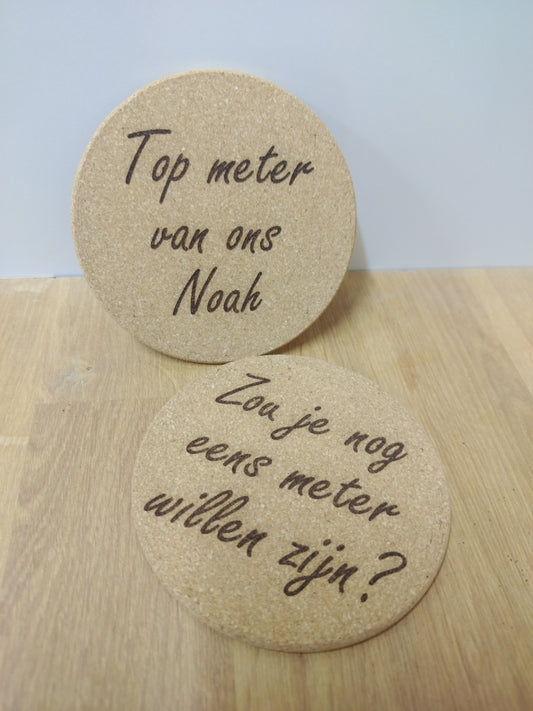 Gepersonaliseerde onderzetters kurk - voor glas of mok