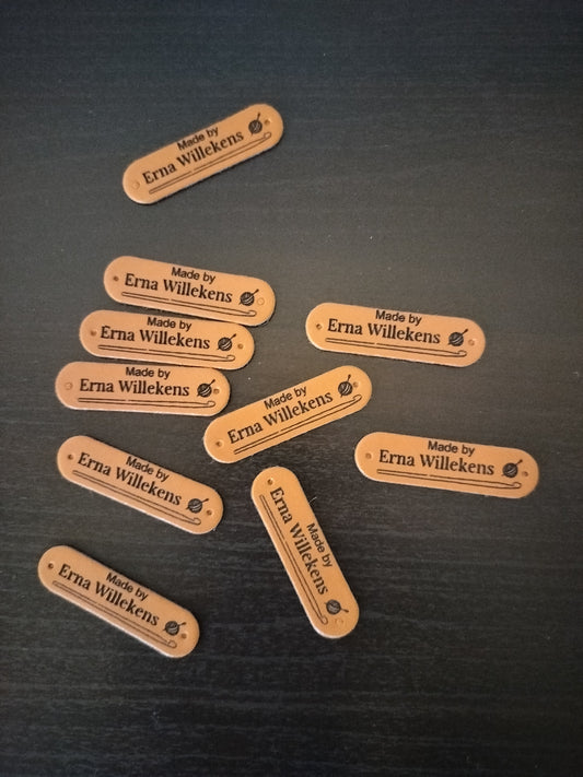 Lederen labels rond of rechthoek