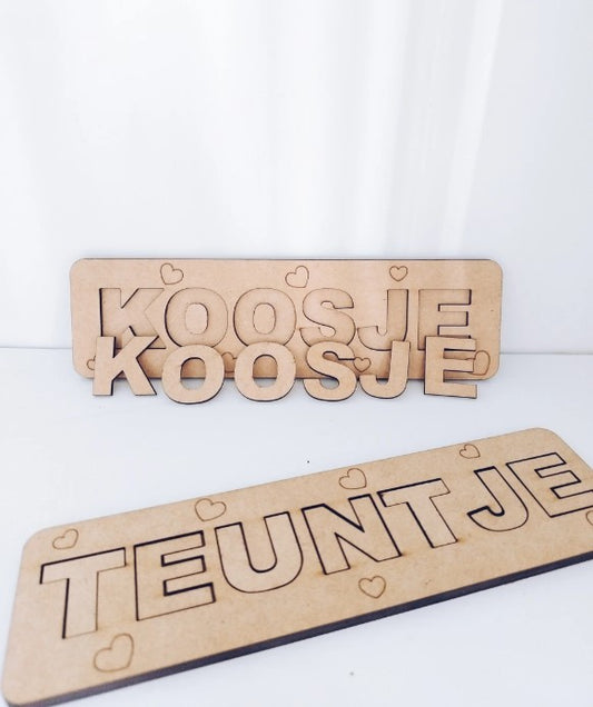 Houten legpuzzel naam