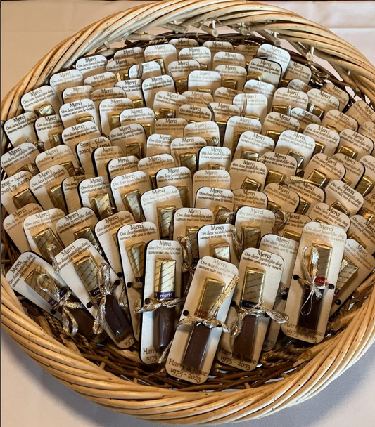 Houten merci-kaartje