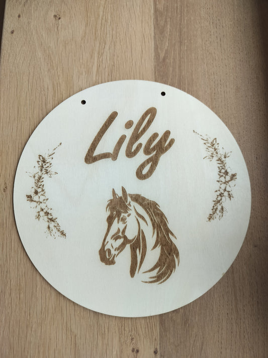 Houten naambord vol