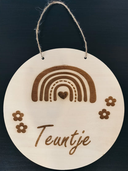 Houten naambord vol