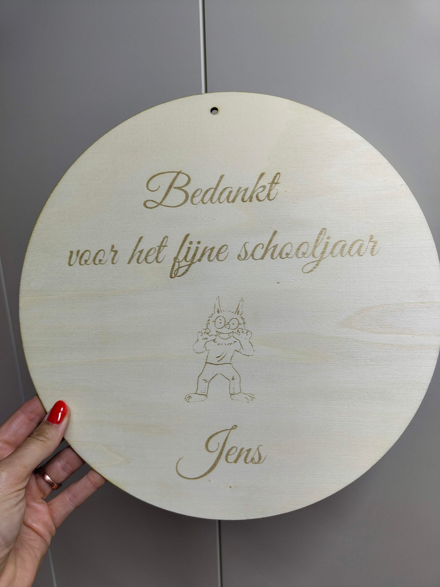 Houten naambord vol