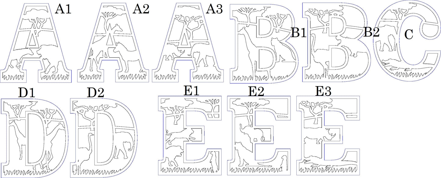 Houten letter thema Safari/jungle