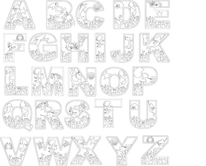 Houten letter thema zeemeermin