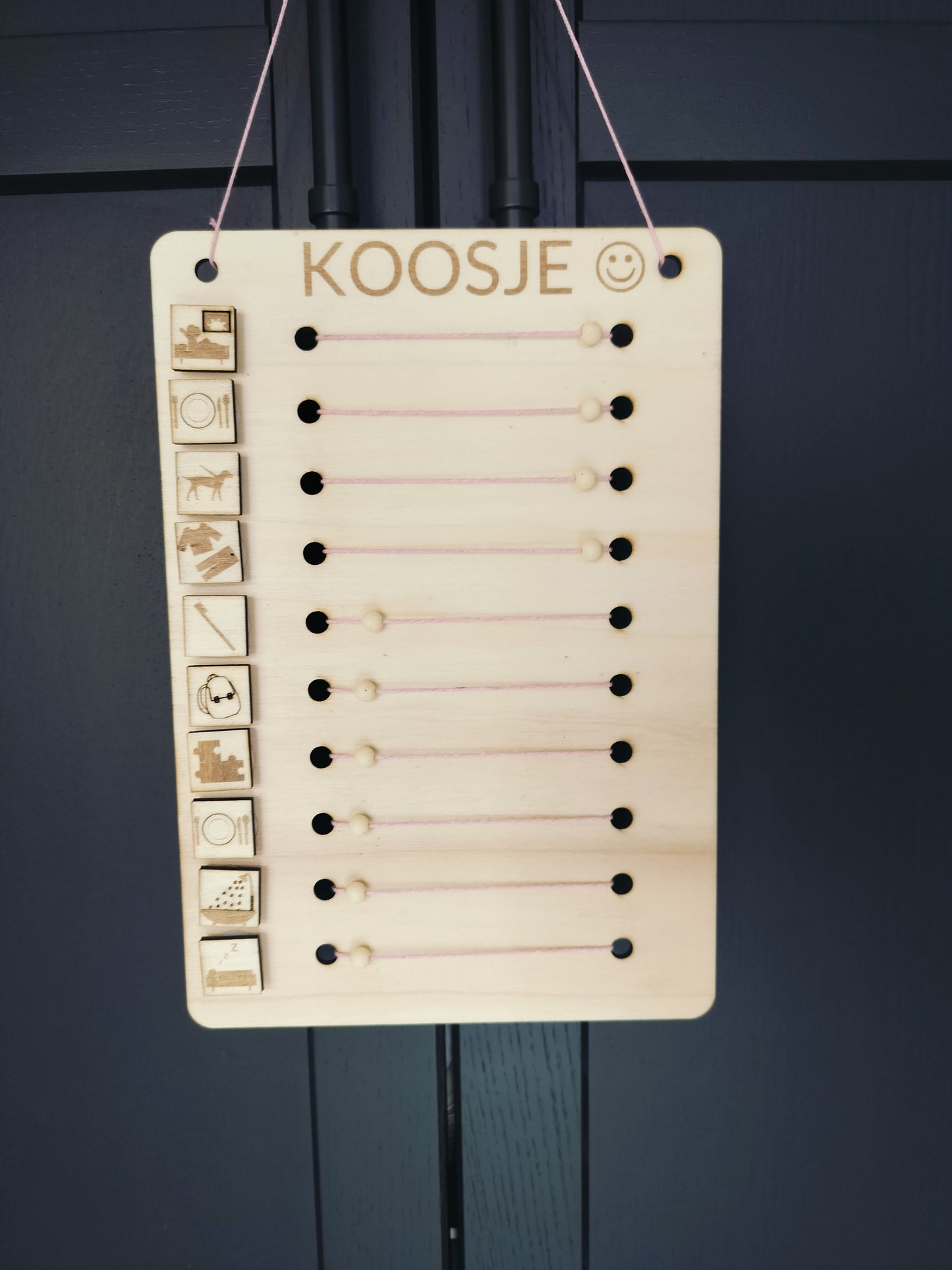 Houten Dagplanner met Personaliseerbare Pictogrammen