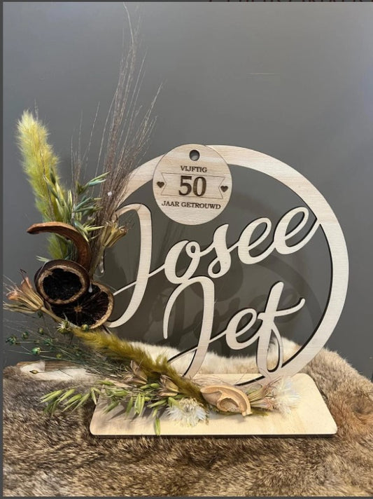 Naamcirkel - flowerhoop gepersonaliseerd