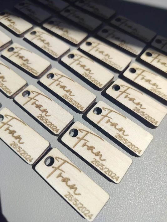 Houten labels rond of rechthoek