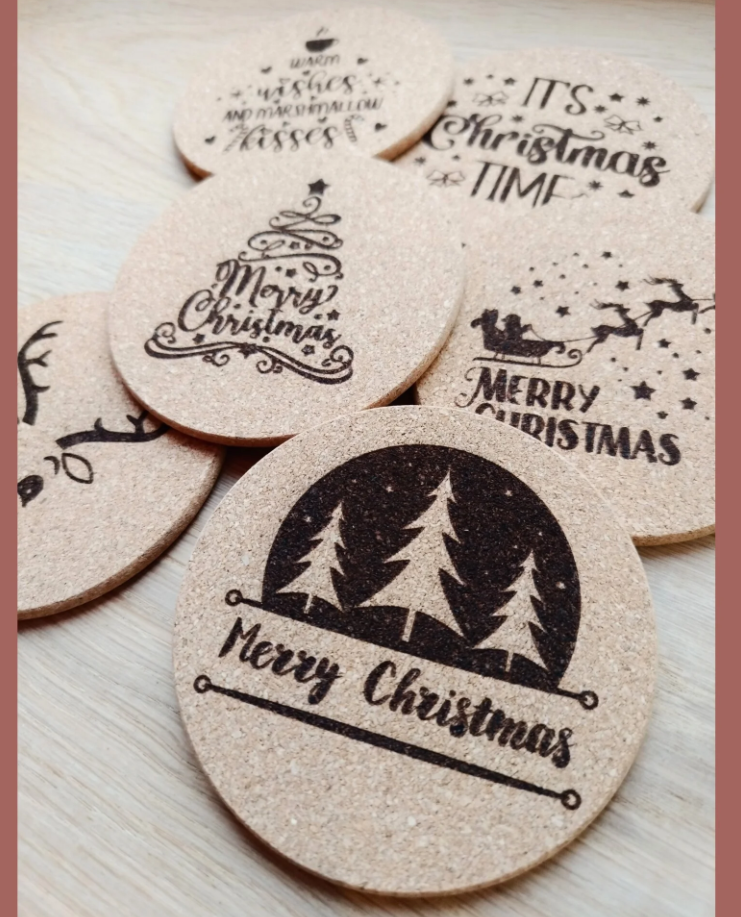 6 kerst onderzetters