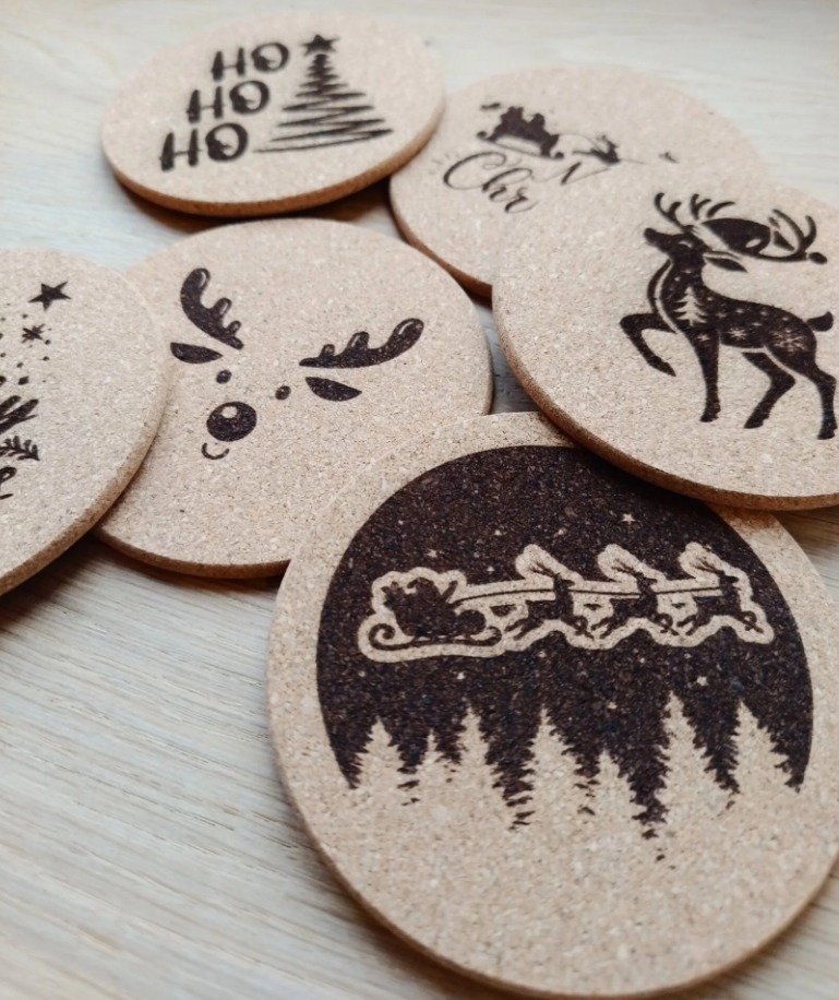 6 kerst onderzetters