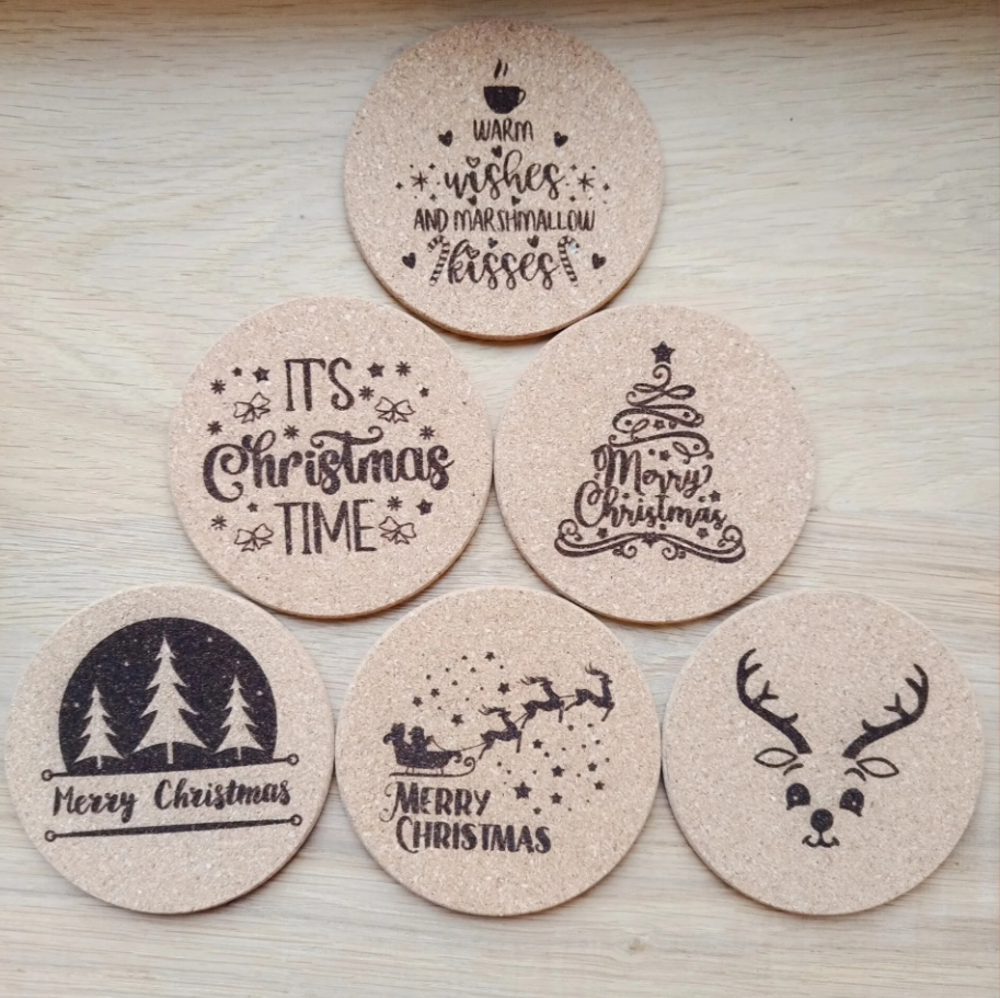 6 kerst onderzetters