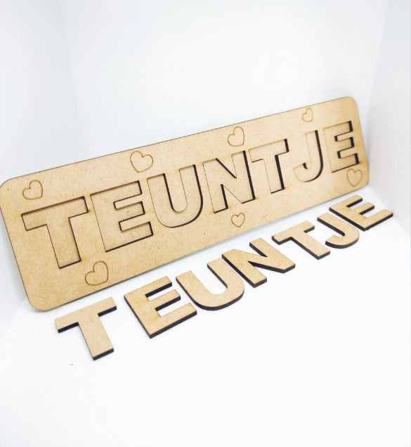 Houten legpuzzel naam