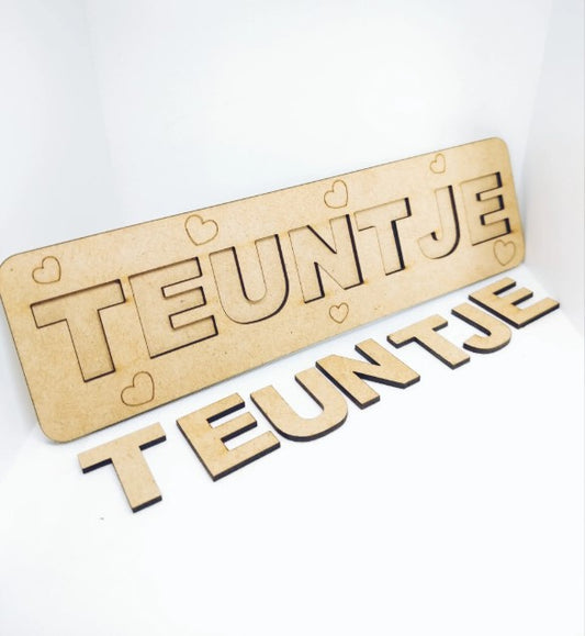 Houten legpuzzel naam