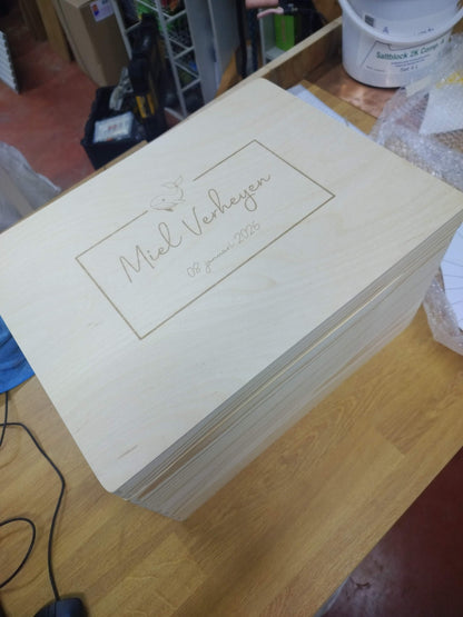 Memory box klepdeksel gegraveerd