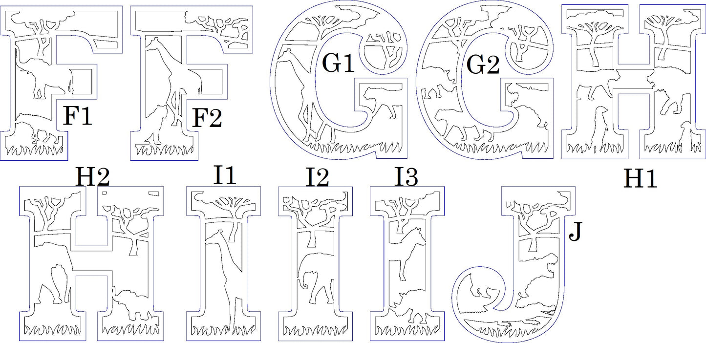 Houten letter thema Safari/jungle