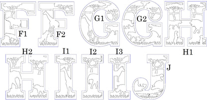 Houten letter thema Safari/jungle