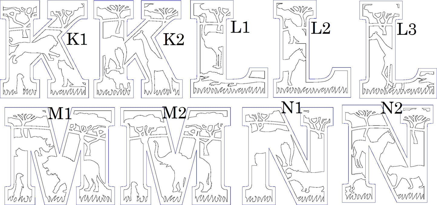 Houten letter thema Safari/jungle