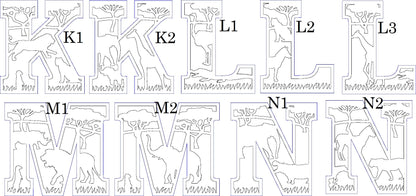 Houten letter thema Safari/jungle