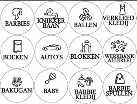 Speelgoedlabels - organisatie