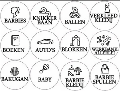Speelgoedlabels - organisatie