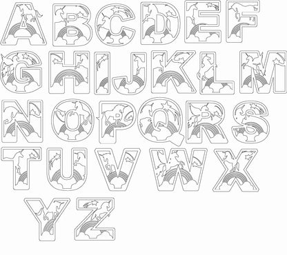 Houten letter thema Unicorn