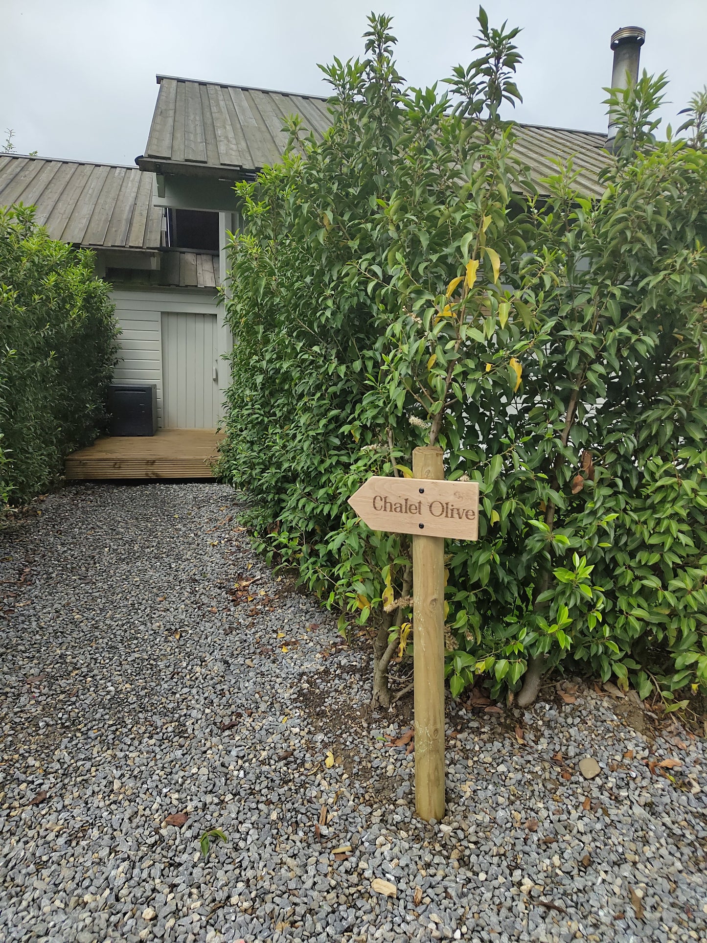 Gegraveerde houten wegwijzer eikenhout